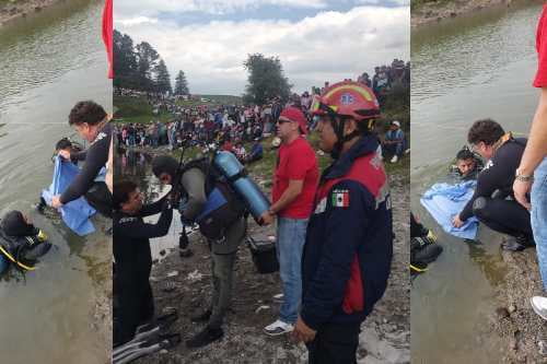Buzos del SUEM rescatan cuerpo de niño que cayó en presa de San Bernabé